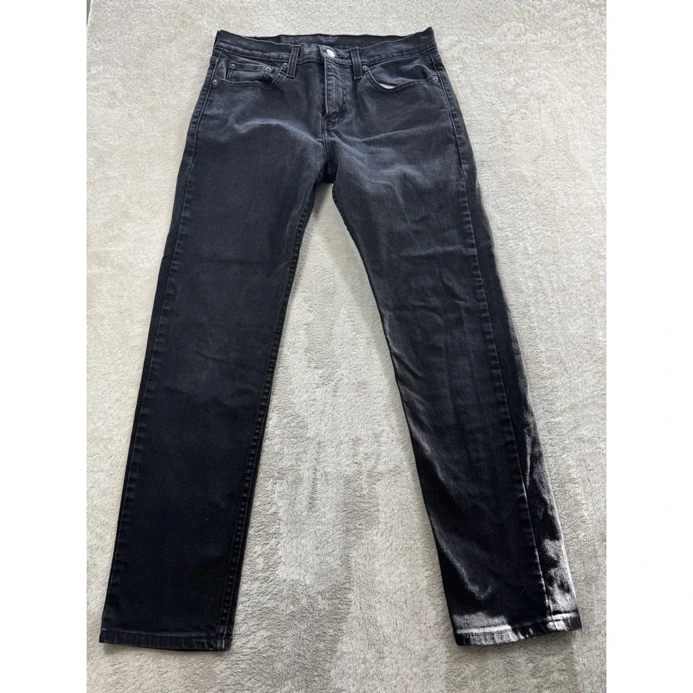 Levi's Mens 502 Taper Stretch Denim Faded Black Jeans 29x30 Meas: 29x28.5